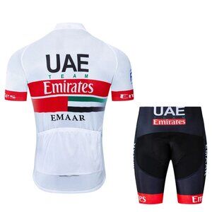 Mens UAE Cycling Jumpsuit Cycling Bodysuit Short Sleeve